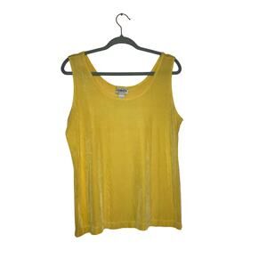 Chico's Travelers Yellow Basic Tank Top Size 3 (XL)
